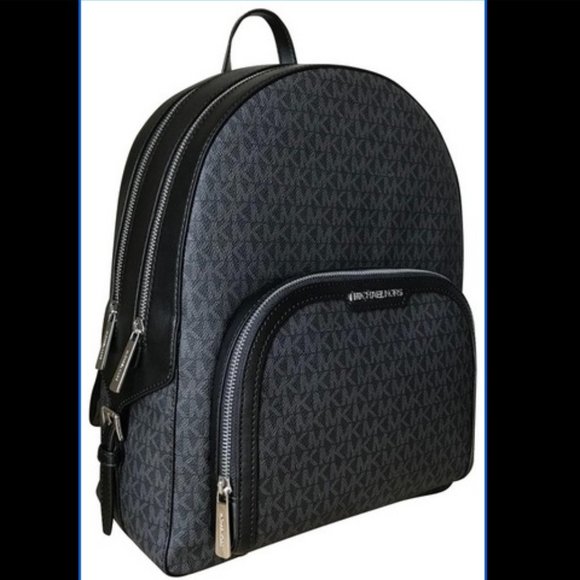 Michael Kors Handbags - Michael Kors Jaycee Large Zip Pocket Backpack Black
